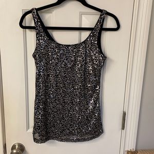 Imaginary Voyage Black Sequin Tank